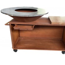 Outdoor Cooking BBQ Corten Steel Wood Burning Fire Pit Barbecue Grill