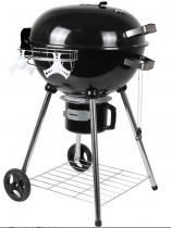 24'' Outdoor Camping Garden Portable Barbeque Round Portable Charcoal Trolley BBQ Grill with Side Table